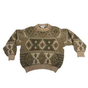 Vintage Bullock & Jones Wool Alpaca Mohair Acrylic Goblin Core Sweater Sz Large